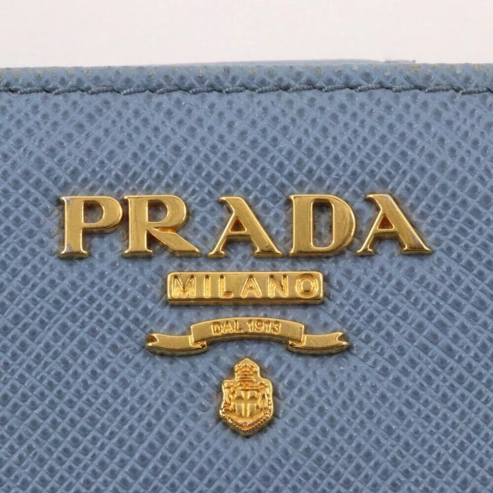 PRADA Bi-Fold Wallet ASTRALE light blue Safiano Women - Picture 5 of 10